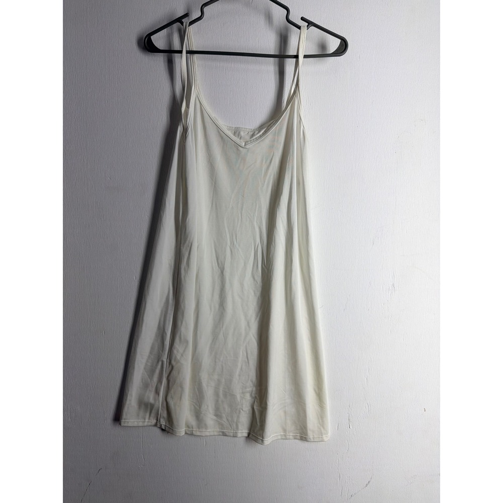 Vanity Fair Women Cream White Full Slip V-Neck Spaghetti Strap Lingerie 34 18"